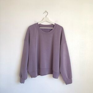 Lululemon Softstreme Perfectly Oversized Cropped Crew | Purple Ash, Size 18